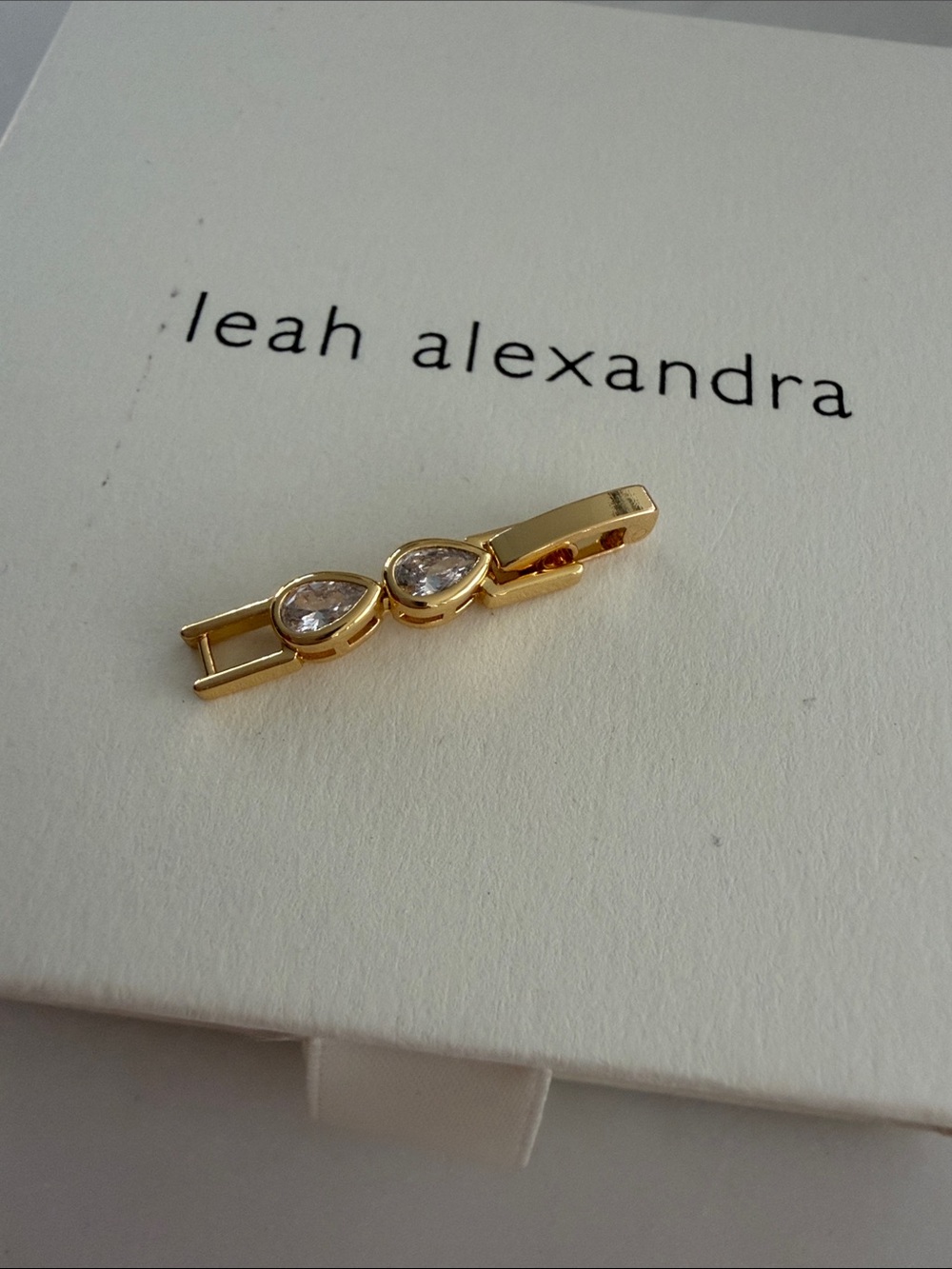 Leah Alexandra Gold Teardrop Crystal Tennis Bracelet - Picture 5 of 5